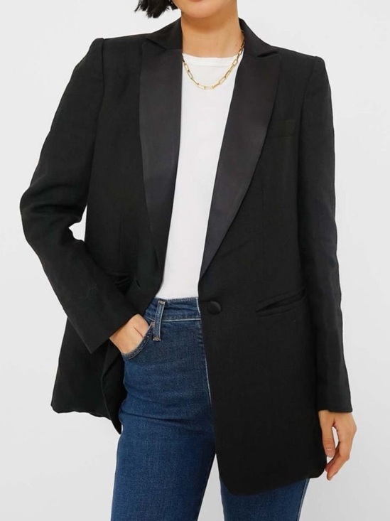 Emerson Fry Jackets & Blazers - Emerson Fry Wingtip Black Linen Silk Blazer Size 10